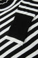 Black Striped High Neck Contrast Ruffle Detail Casual Sweater
