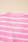 Pink Stripe V Neck Gold Buttons Elegant Sweater Vest