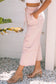 Pink Flower Patch Mineral Washed Terry Knit Cropped Wide Leg Pants