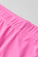 Pink Solid Color Tunic Tank Dress Athletic Shorts Two Piece Set