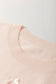 Oatmeal Pearl Bow Embellished Dolman Short Sleeve Sweater