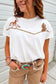 White Western Fashion Embroidered Casual Tee
