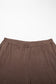 Dark Brown Long Sleeve Round Neck Patchwork Colorblock Plus Size Set