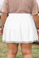 Black Plus Size Frilled Elastic Waist Lace Trim Boho Ruffled Shorts