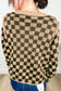 Multicolour Drop Shoulder Plaid Knit Long Sleeve Sweater
