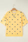 Sky Blue Polka Dot Print Crossed Seam Detail Oversize Tee