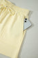 Yellow Cream Solid Color Tee Drawstring Shorts Comfy 2pcs Set