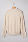 Racing Red Lace Trim Patchwork Buttoned Cuffs Loose Sweater