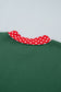 Brown Colorblock Polka Dot Contrast Trim Oversized Sweatshirt