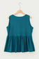 Blue Sapphire Plus Size Solid Color Bow Tie Peplum Tank Top