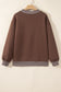 Brown Colorblock Polka Dot Contrast Trim Oversized Sweatshirt