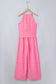 Pink Polka Dot Print Slim Tank Loose Pants 2pcs Outfit