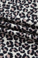 Brown Plus Size Leopard Print Striped Webbing Patchwork Half Zip Blouse