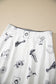 White Western Print Satin Long Skirt