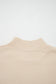 Parchment Corded Horseshoes Ribbed Trim Mock Neck Short Sleeve Sweater
