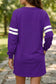 Sky Blue Varsity Contrast Banded Sleeve Shift Sweatshirt Dress