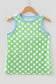 Green Polka Dot Contrast Trim Round Neck Loose Tank Top