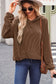 Coffee Twisted Rib Texture Solid Hoodie