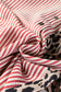 Sky Blue Striped Leopard Print Patchwork Button Up Womens Shirt
