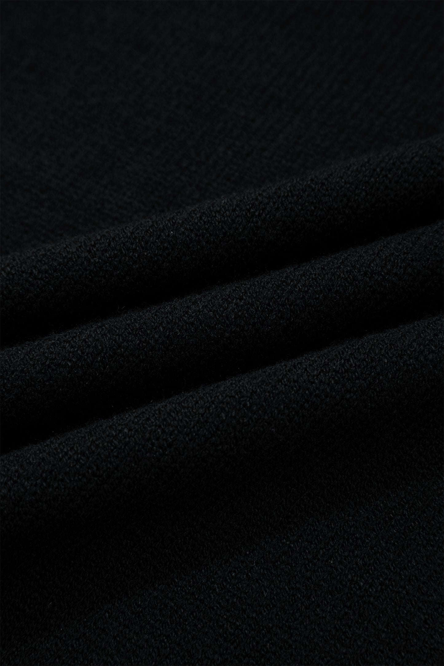 Black Solid Color Knit Contrast Denim Patchwork Collar Sweater Vest