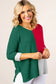 Chestnut Color Block Knit V Neck Loose Sweater