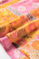 Orange Floral Patchwork Print Cut out Tied Back Bracelet Sleeve Maxi Dress