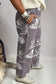 Gray Wild West Riding Vintage Printed Shift Jeans