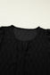 Beau Blue Solid Color Textured Notched Neck Puff Sleeve Blouse