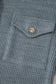 Red Sandalwood Ribbed Knit Buttons Front Flap Pocket Casual Shacket