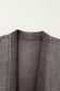 Dark Brown Mineral Wash Exposed Seam Patchwork Knit Open Sweater Cardigan