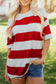 Racing Red Striped Color Block Oversize Tunic Tee