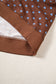 Brown Polka Dot Drawstring Wide Leg Long Sleeve Top Pant Set