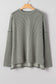 Parchment Twist Ribbed Exposed Seam Detail Long Sleeve Loose Top
