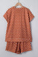 Brown Polka Dot Print Short Set