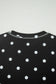 Black Exposed Seam Detail Polka Dot Loose Tee Drawstring Shorts Set