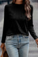 White Solid Color Seam Detail Raglan Long Sleeve Top