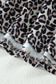 Brown Plus Size Leopard Print Striped Webbing Patchwork Half Zip Blouse