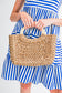 Camel Retro Straw Woven Handle Bag