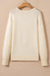 Camel Buttoned Bishop Sleeve Crew Neck Sweater