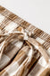 Brown Gingham Plaid Tie Elastic Waist Shift Pants
