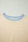 Apricot Colorblock Edge Drop Shoulder T Shirt and Skort 2Pcs Set