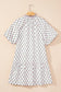 Pink Floral Print Bubble Sleeve Neck Tie Ruffled Dress