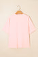 Light Pink Eyelet Lace Star Applique Plus Size T Shirt