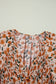 Black Floral Deep V Neck Smocked Bust Bubble Sleeve Babydoll Dress