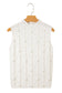 White Pearled High Neck Textured Knit Sweater Vest