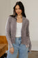 Dark Brown Mineral Wash Exposed Seam Patchwork Knit Open Sweater Cardigan