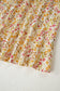 Yellow Floral Print Frilly Trim Smocked Cuff Long Sleeve Loose Shirt Dress