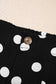 Black Polka Dot Print Patched Pocket Mid-rise Straight Leg Pants