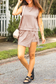 Smoke Gray 2 Pieces Mineral Wash Cotton Tank Top Lined Split Skirt Set