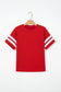 Fiery Red Varsity Striped Short Sleeve Crew Neck T Shirt